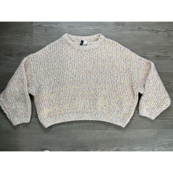 Divided By H&M Multicolor Oversized Cropped Chunky Knit Sweater Women’s Size XL - Picture 1 of 5